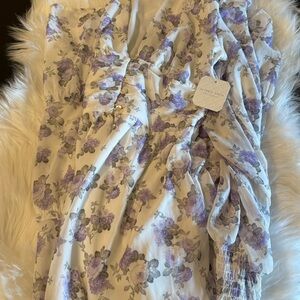 Altar’d State Floral Maxi Dress with Purple and White Pattern